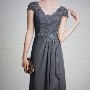 Grey Floor Length Formal Gown